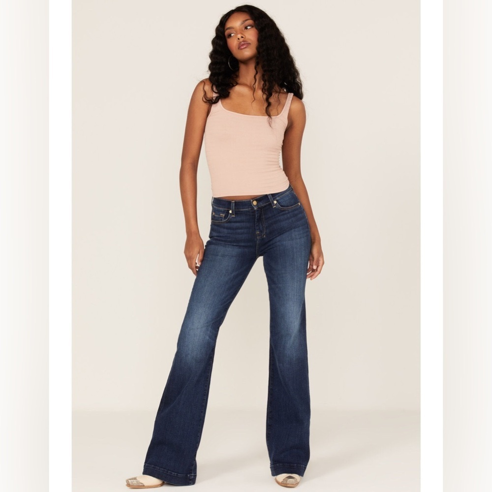 7 For All Mankind Dark Wash Bootcut Mid Rise Jeans 31